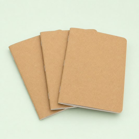 Kraft Cover Notebook Set of Three